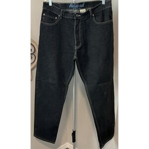 Vintage High Sierra Mens 36x32 Black Jeans Classic Relaxed‎ Baggy Cotton Denim